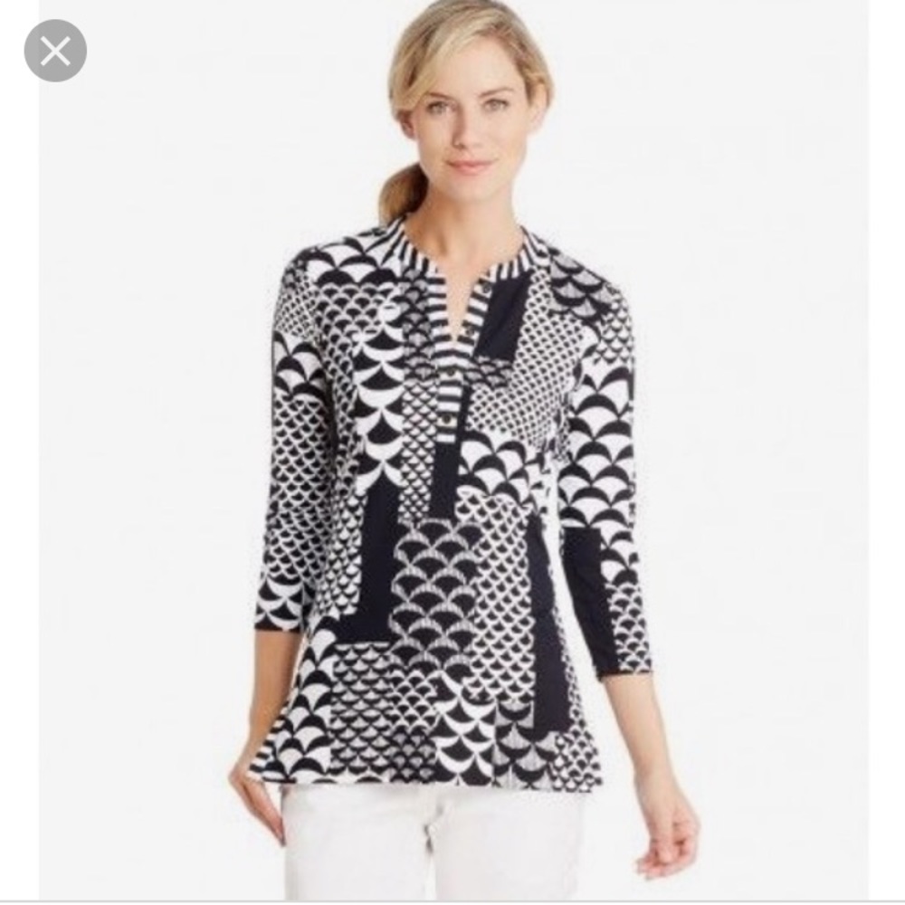 J. McLaughlin Biscayne Black&White Tunic